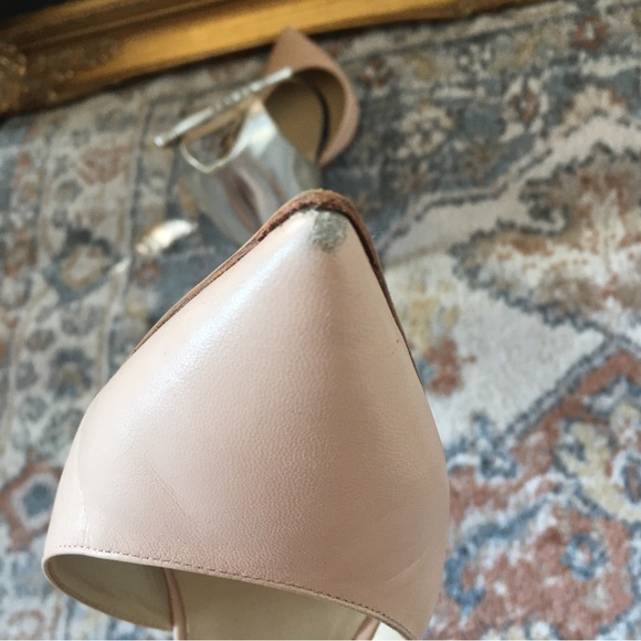 Jimmy Choo Typhon blush pink & metallic silver ankle strap pointed toe pumps - Picture 11 of 14